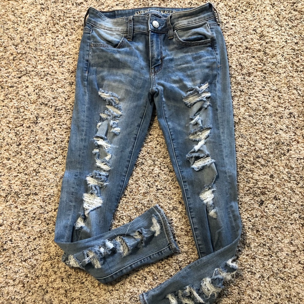 Super stretch ripped jeggings